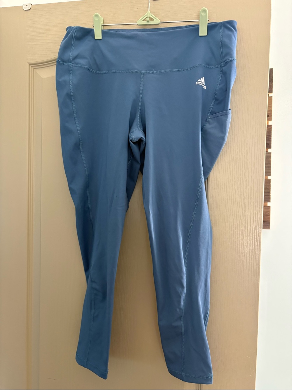 adidas Blue Athletic Leggings with Side Pocket